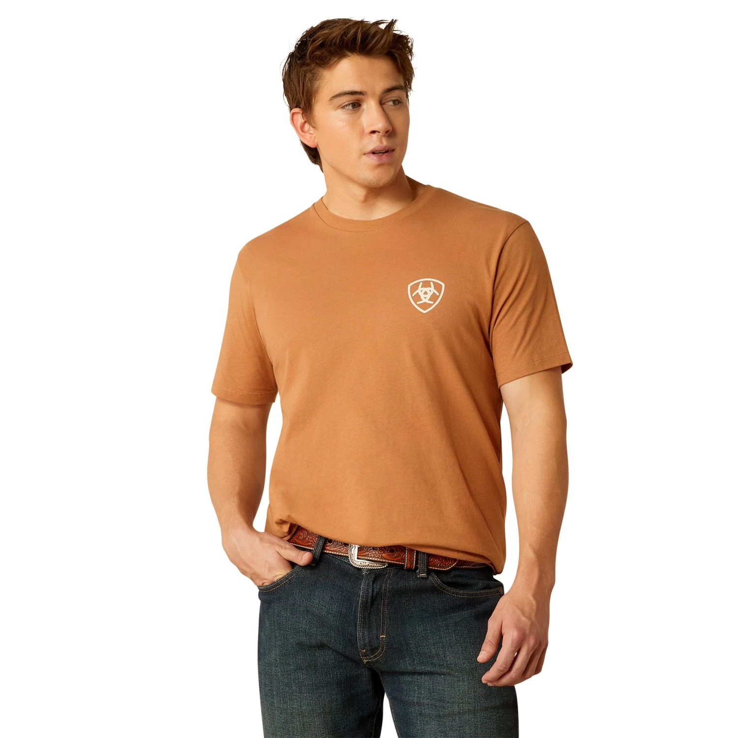Ariat Men's Horizon Oasis Chipmunk Orange T-Shirt 10052505 - Image 2