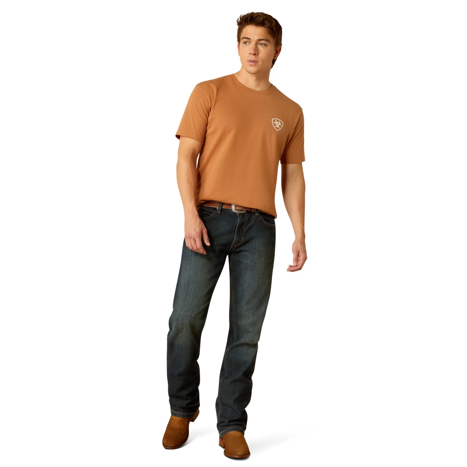 Ariat Men's Horizon Oasis Chipmunk Orange T-Shirt 10052505 - Image 3