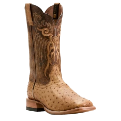 Ariat Men's Rio Honey Tan Full Quill Ostrich Square Toe Boots 10053580