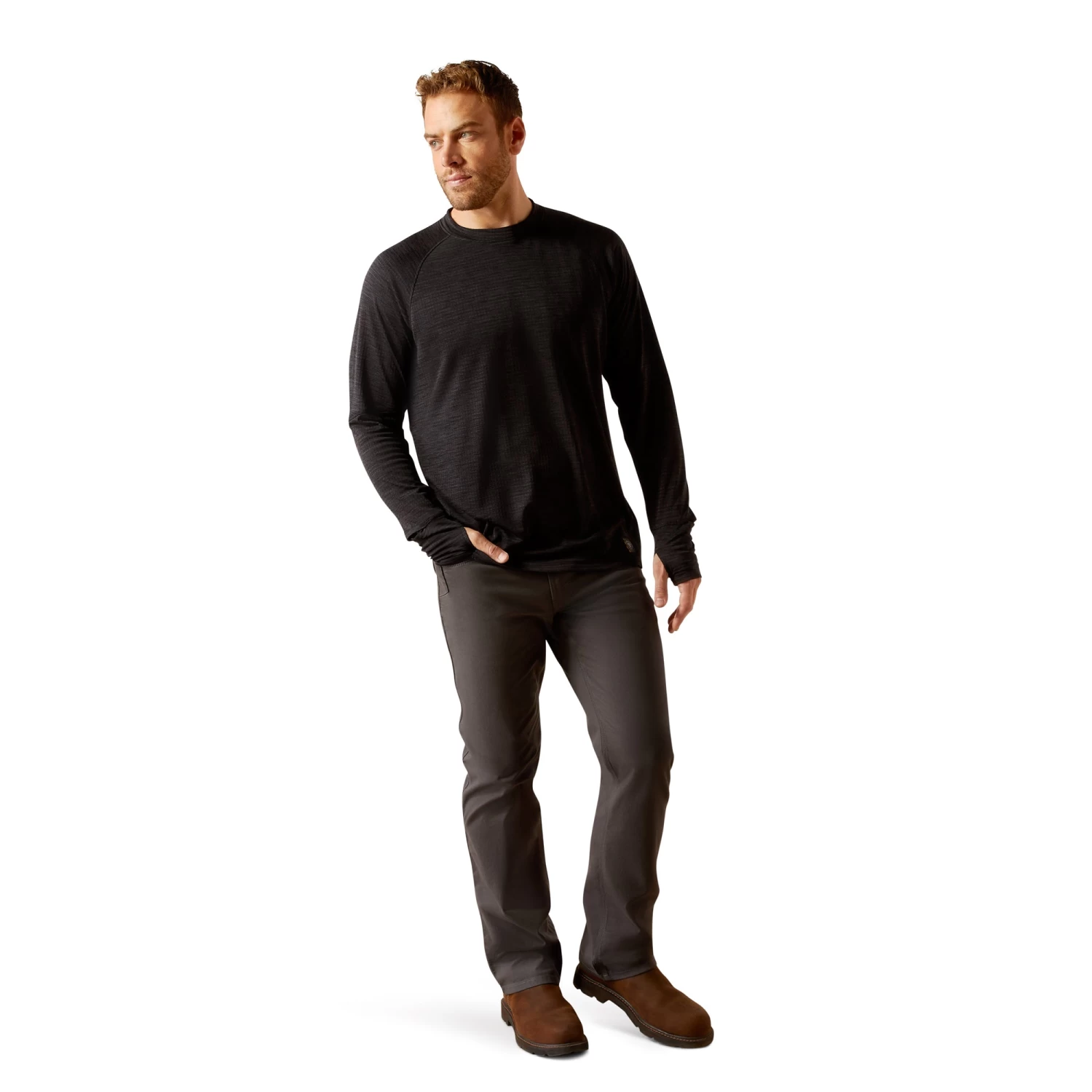 Ariat Men's Rebar Gridwork Crewneck Black T-Shirt 10052075 - Image 3