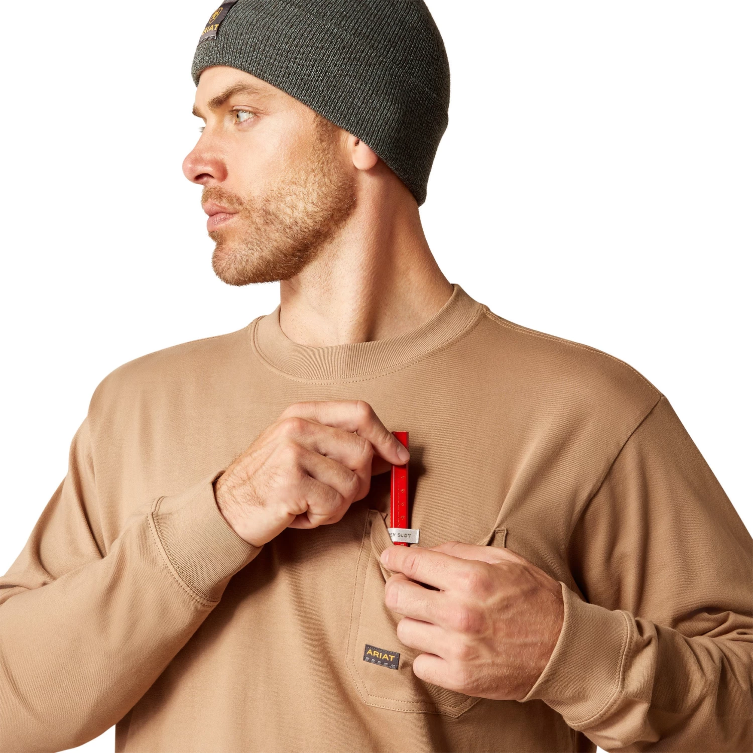 Ariat Men's Rebar Cotton Strong™ WHLF Graphic Khaki Work T-Shirt 10052664 - Image 5