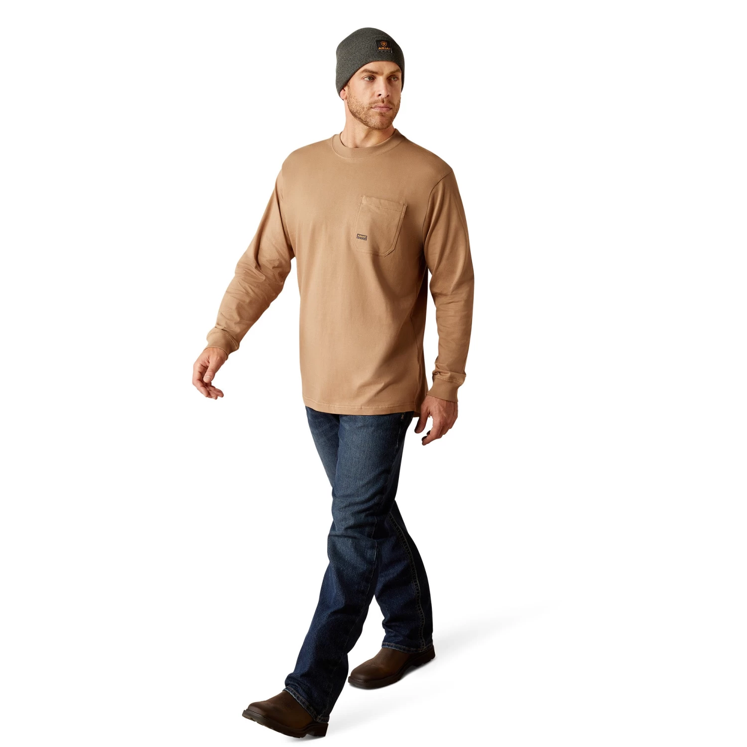 Ariat Men's Rebar Cotton Strong™ WHLF Graphic Khaki Work T-Shirt 10052664 - Image 3