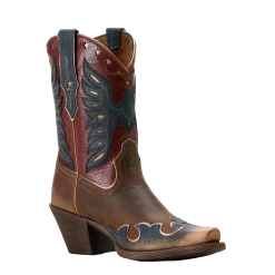 Ariat Ladies Bravery Graphic Denim & Brown Western Boot 10053785