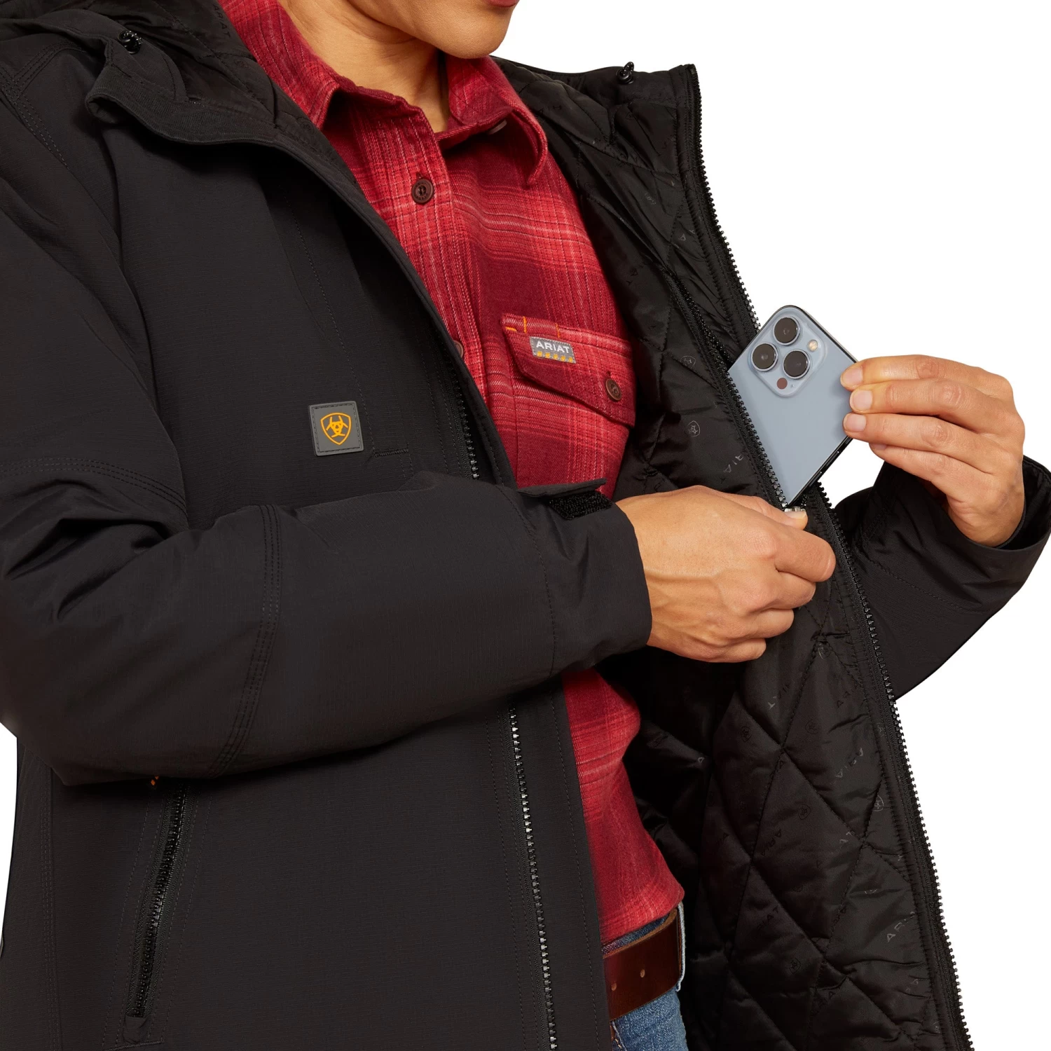 Ariat Ladies Rebar Cordura Ripstop Black Insulated Jacket 10052113 - Image 6