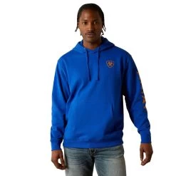 Ariat Men's Logo Surf The Web Blue Pullover Hoodie 10062668