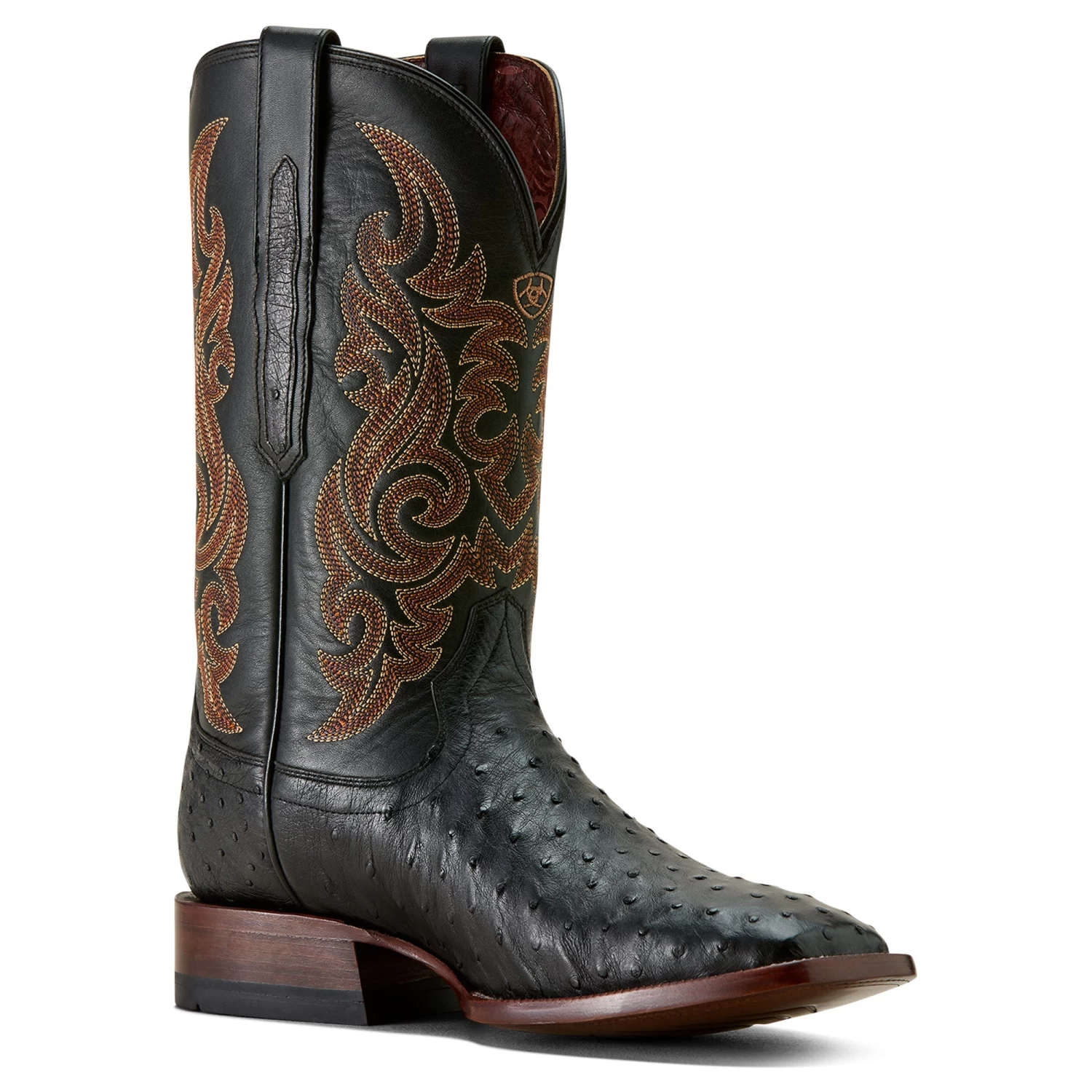 Ariat Men's Classic Cash Black Full Quill Ostrich Western Boots 10063776 - Image 5