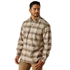 Ariat Men's Rebar Flannel DuraStretch Silver Lining Work Shirt 10062523