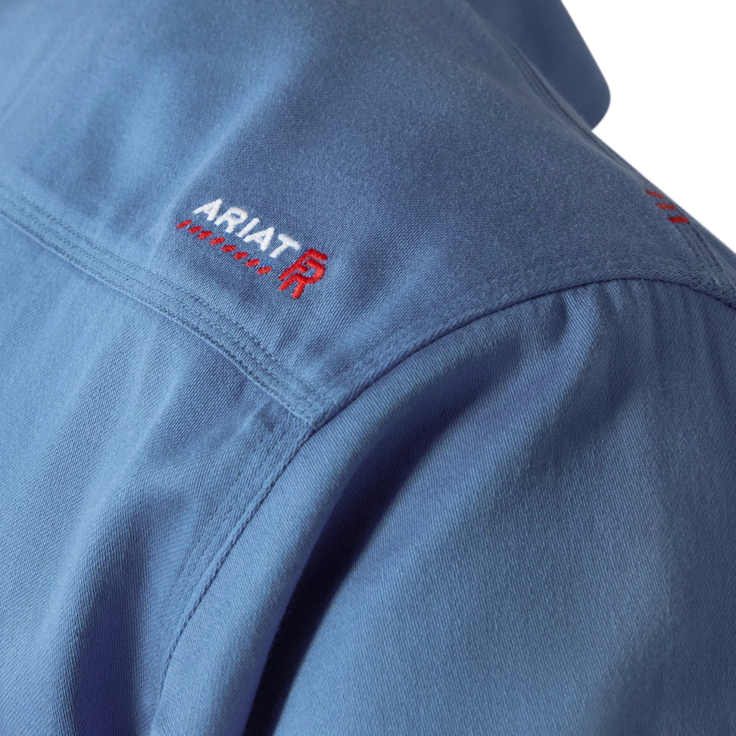 Ariat Men's FR Solid Medium Blue Work Button Down Shirt 10062602 - Image 4