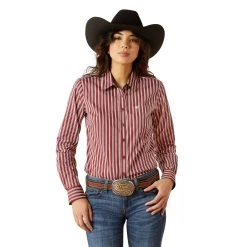 Ariat Ladies Kirby Cabernet Stripe Button Down Shirt 10062540