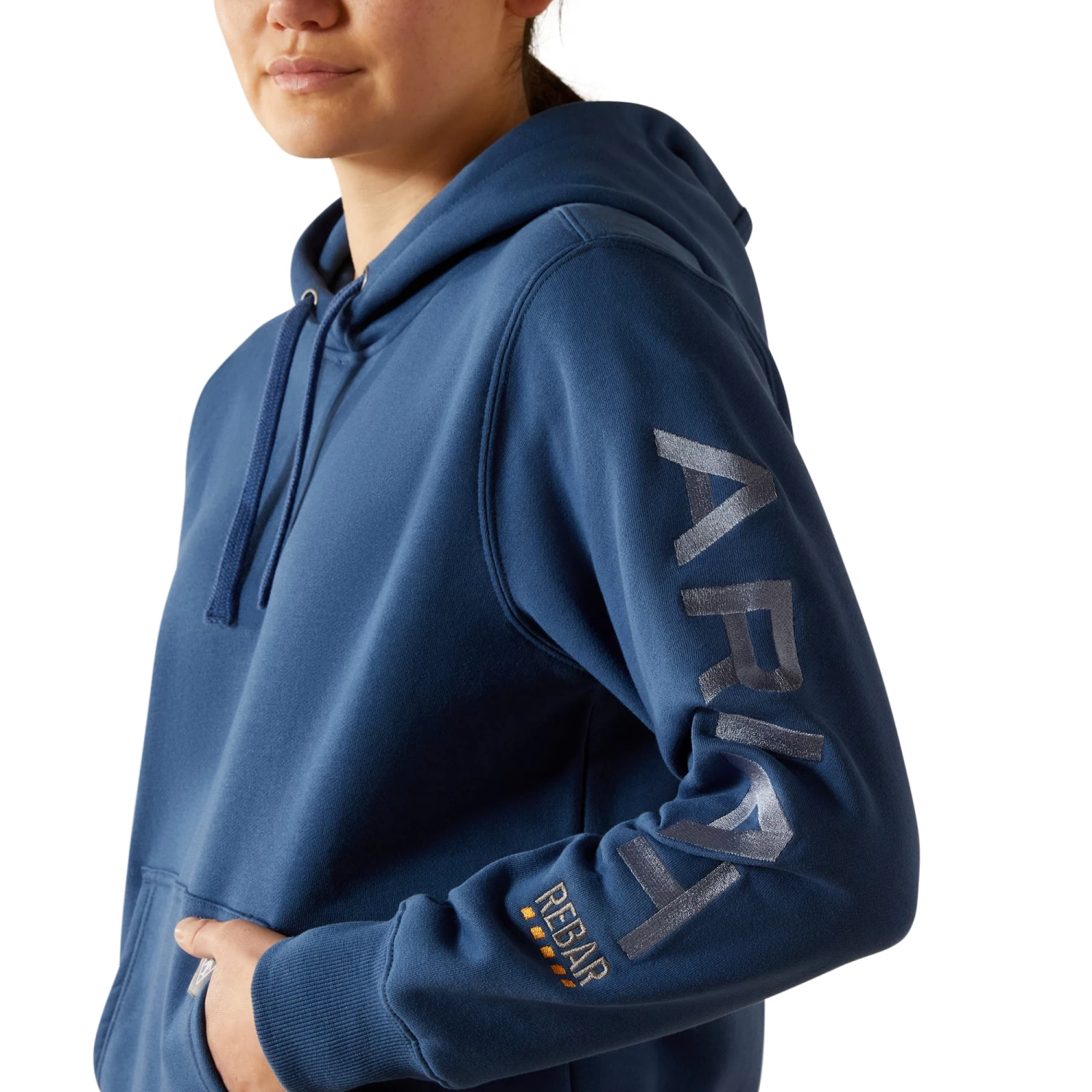 Ariat Ladies Rebar Graphic Ensign Blue Hoodie 10062662 - Image 4