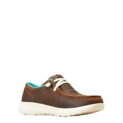 Ariat Ladies Hilo Brown Blanket Embossed Slip On Shoes 10047015