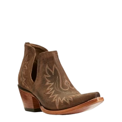 Ariat Ladies Dixon Weathered Brown Western Ankle Boots 10027282