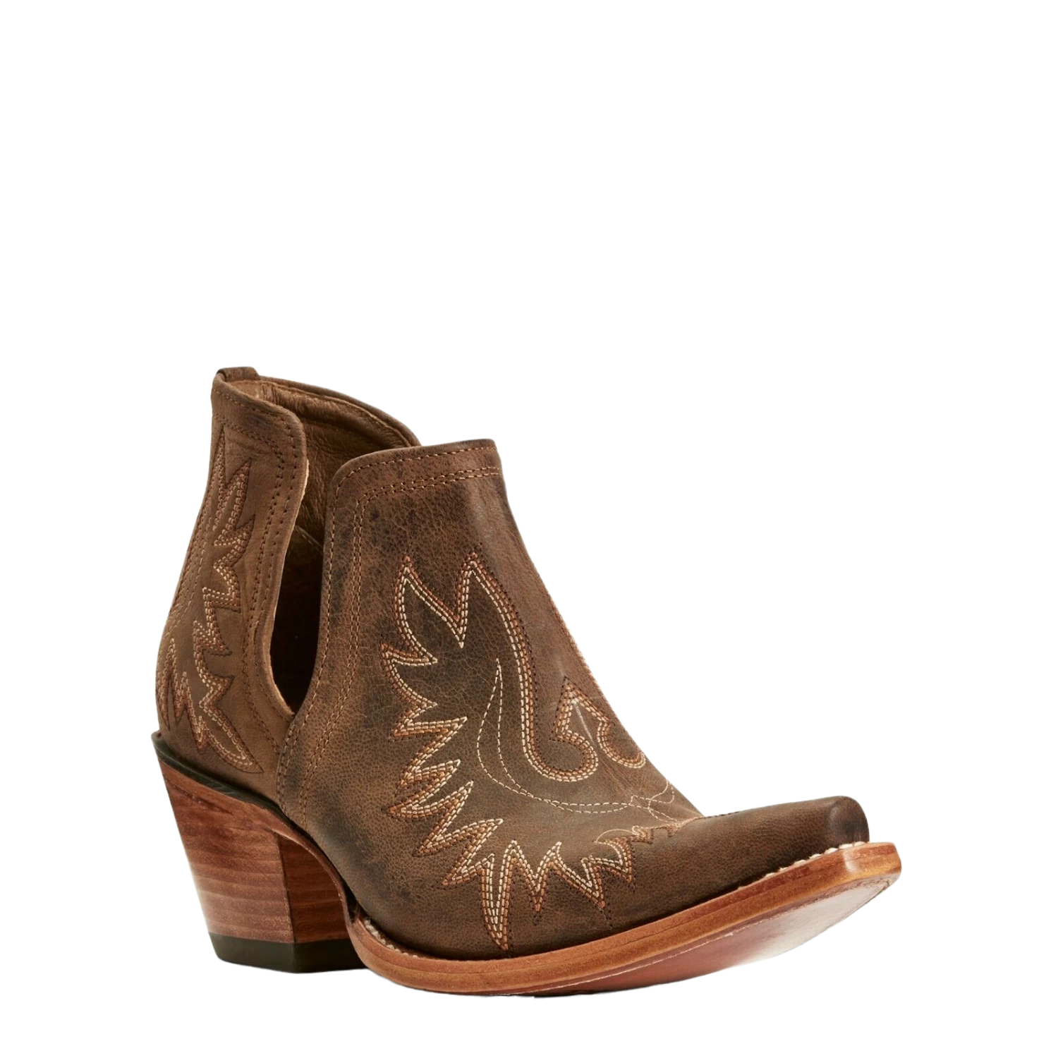 Ariat Ladies Dixon Weathered Brown Western Ankle Boots 10027282