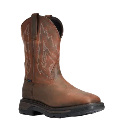 Ariat Men's Big Rig H2O Distressed Brown Work Boots 10033991
