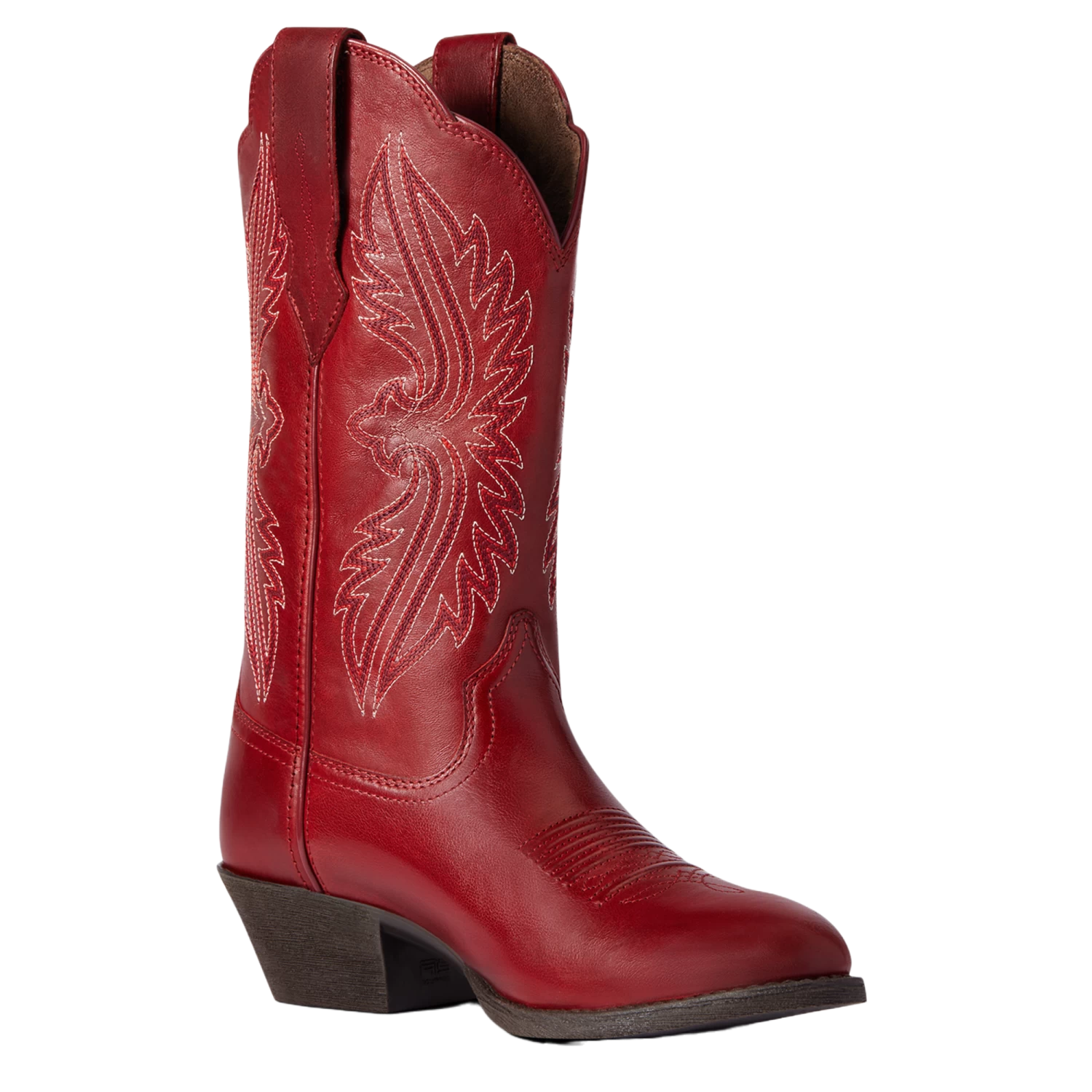 Ariat Ladies Heritage R Toe Rosy Red StretchFit Western Boots 10038433