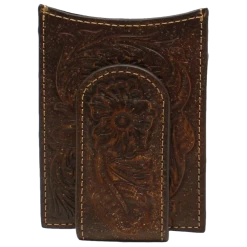 Ariat Floral Embroidery Dark Brown Money Clip A3528002