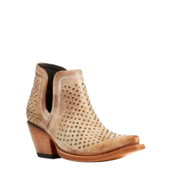 Ariat Ladies Dixon Studs Old West Tan Snip Toe Booties 10038382