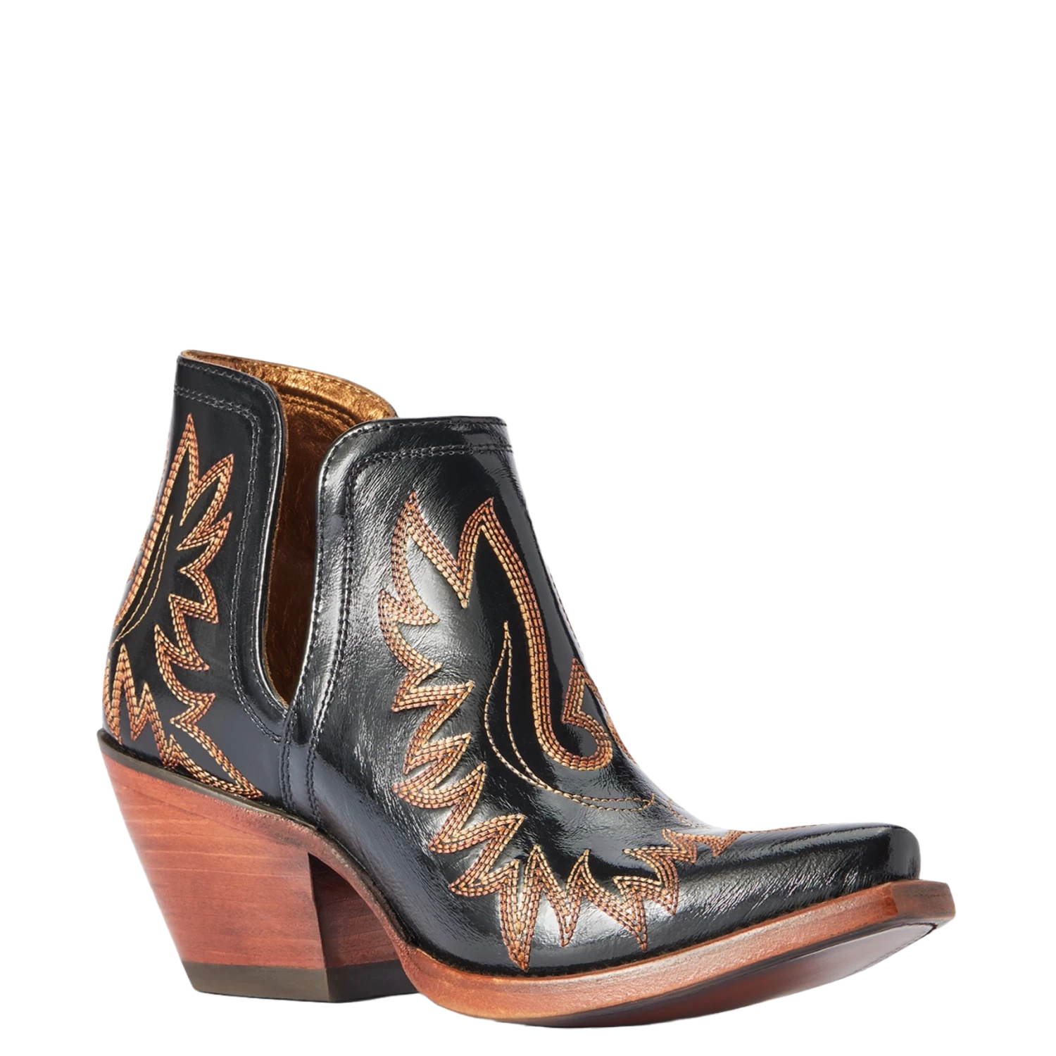 Ariat Ladies Dixon Spade Black Patent Western Booties 10042454