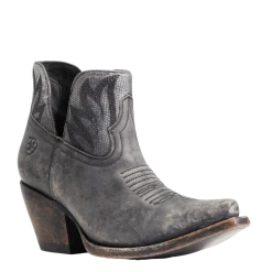 Ariat Ladies Hazel Black & Silver Metallic Snip Toe Booties 10040393