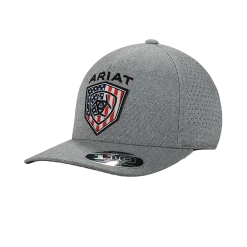 Ariat® Men's USA Flag Logo Grey Snapback Cap A300018906