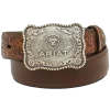 Ariat® Boy's 1/4" Flower Tooled Brown Belt A1301002