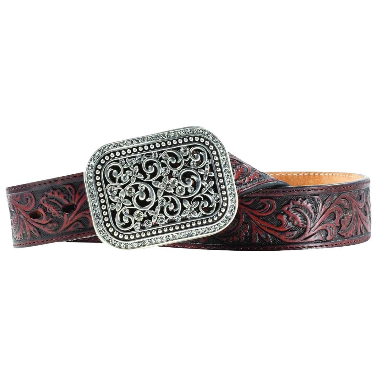 Ariat Ladies Filigree Tooled Dark Brown Leather Belt A10006957