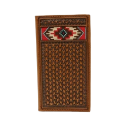 Ariat Tan Embroidered Bi-fold Rodeo Wallet W/ Aztec Inlay A3543408