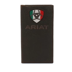 Ariat® Men's Mexican Flag Logo Rowdy Brown Rodeo Wallet A35491282