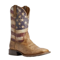 Ariat® Men's Distressed Brown And Flag Circuit Proud Boots 10031513