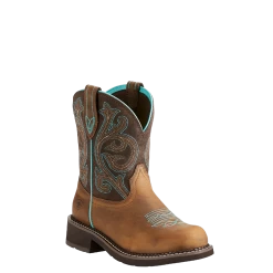 Ariat Ladies Fatbaby Heritage Distressed Brown & Fudge Boots 10021462