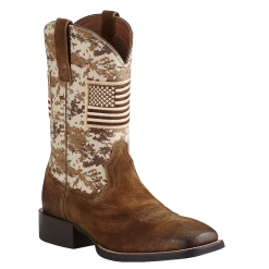 Ariat® Men's Sport Patriot Sand Storm Camo American Flag Boots 10019959