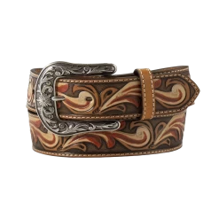 Ariat Ladies Floral Embossed Tan Belt A1534008
