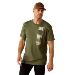 Ariat Men's Patriot Stripe Green T-Shirt 10054833