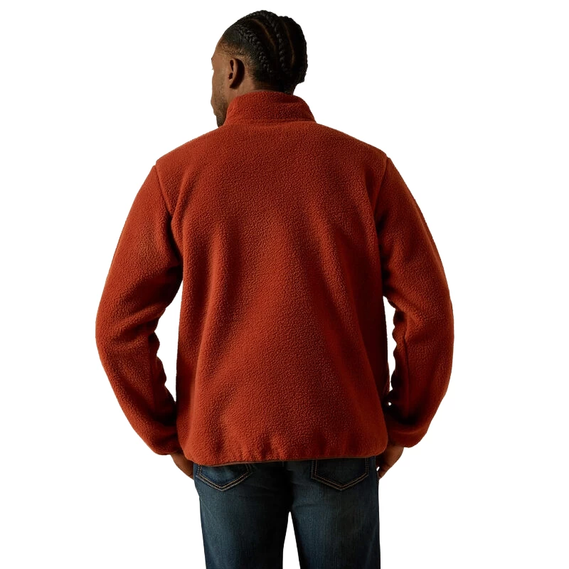 Ariat Men's Rust Red Polar Bear Mock Sweater Pullover 10062491 - Image 2