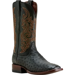 Ariat Men's Classic Cash Black Full Quill Ostrich Western Boots 10063776