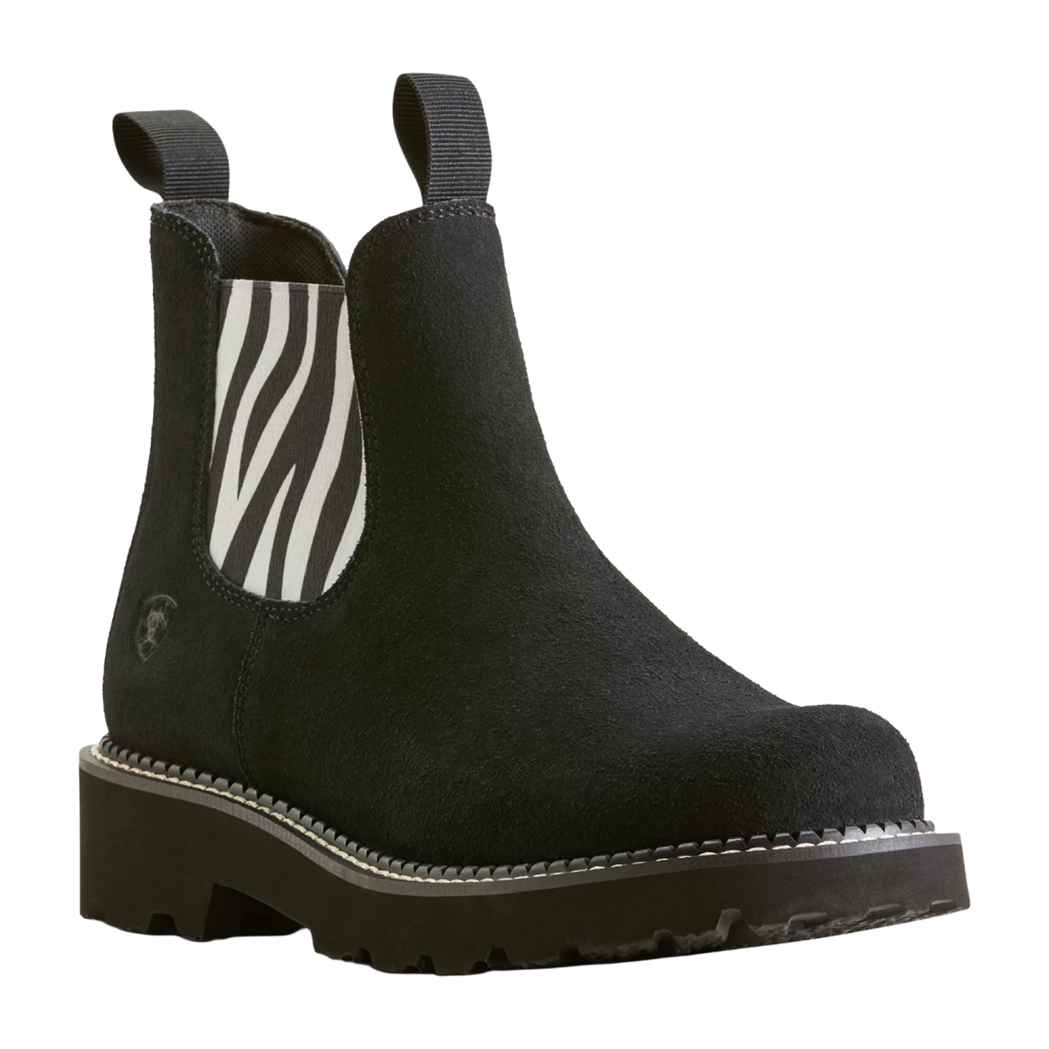 Ariat Ladies Fatbaby Chelsea Black Zebra Western Boot 10054099