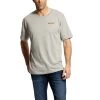 Ariat Rebar Cotton Strong Logo Heather Grey T-shirt 10025387