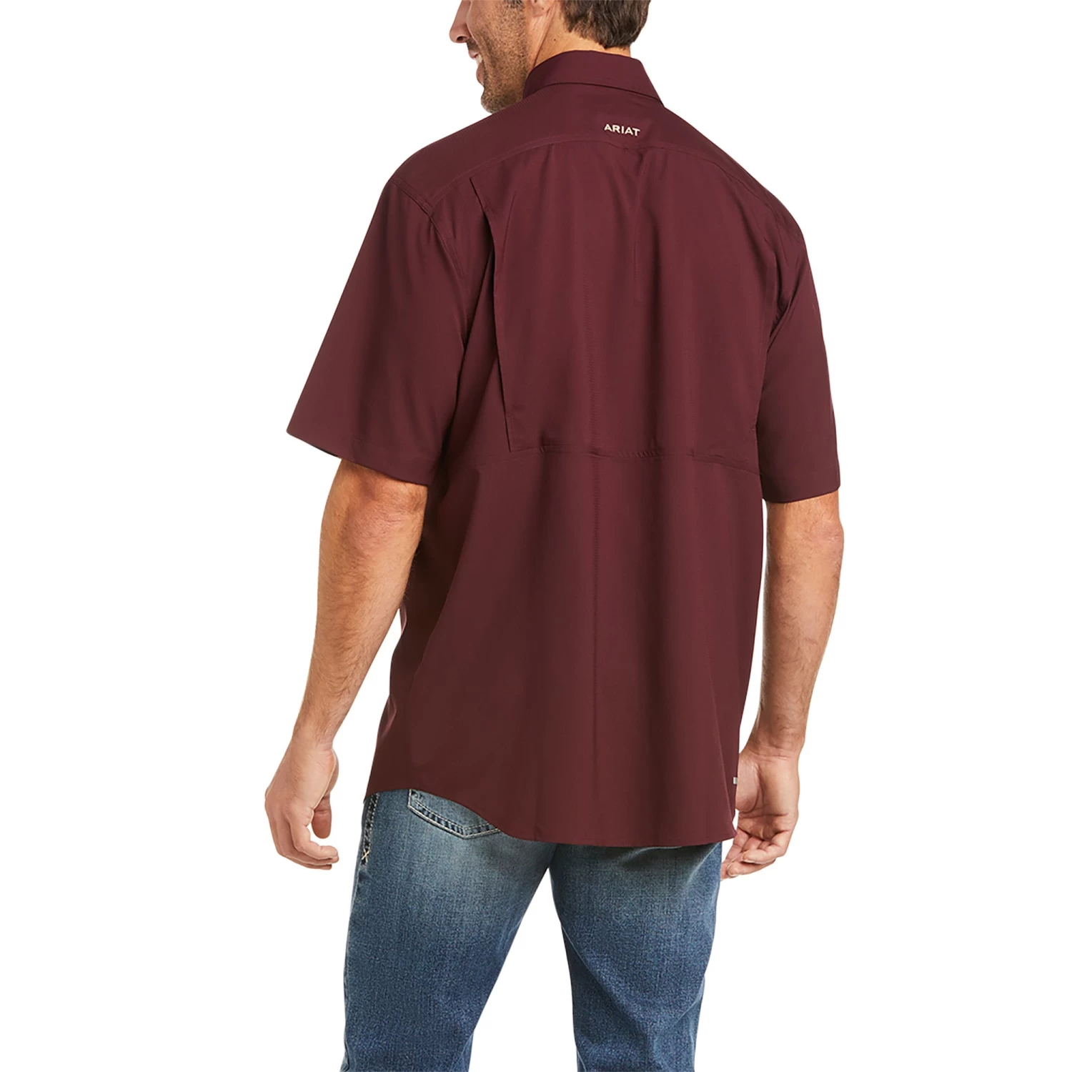 Ariat® Men's Venttek Classic Short Sleeve Malbec Shirt 10036320 - Image 2