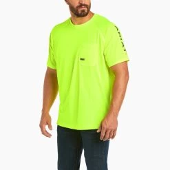 Ariat® Men's Rebar Heat Fighter SS Neon Lime T-Shirt 10031037
