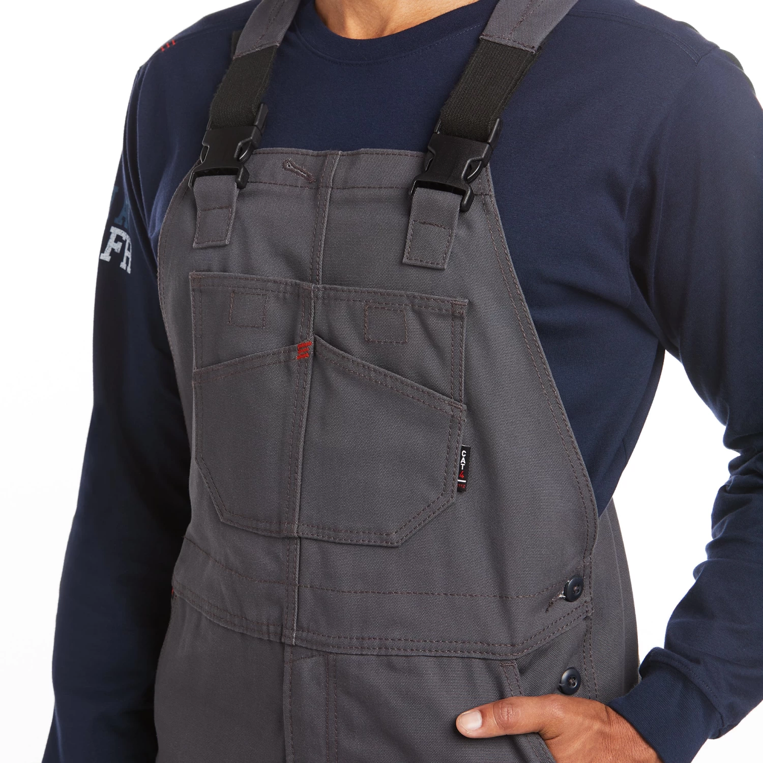 AriatĀ® Men's FR DuraCanvas Unlined Iron Grey Bib 10034650 - Image 2