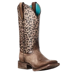 Ariat Ladies Circuit Savanna Leopard Print Square Toe Boots 10035942