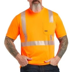 AriatĀ® Men's Rebar Hi-Vis ANSI Orange Reflective T-Shirt 10039195
