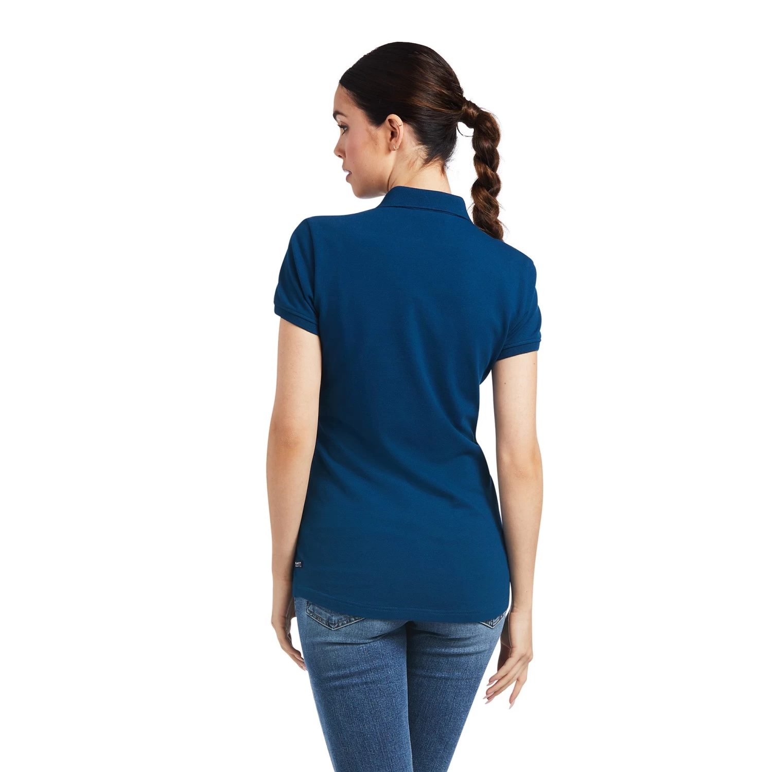 Ariat® Ladies Prix 2.0 Short Sleeve Blue Opal Polo Shirt 10039471 - Image 2