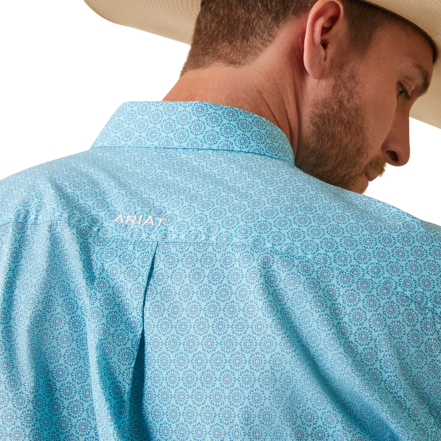 Ariat® Men's Team Caiden Gulf Stream Blue Button Down Shirt 10043727 - Image 5