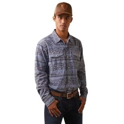 Ariat® Men's Haddington Dusty Green Chambray Snap Shirt 10043892