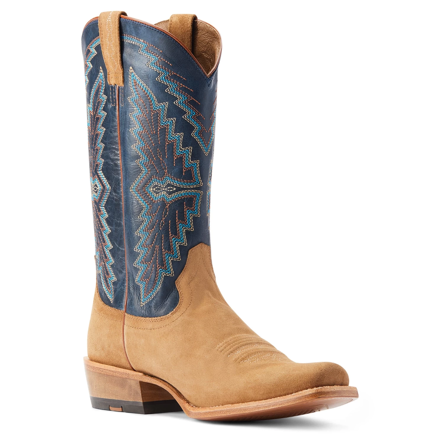 Ariat® Men's Futurity Showman Dijon Roughout & Navy Western Boots 10044499 - Image 6