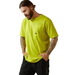 Ariat® Men's Rebar Workman Sulphur Springs Yellow T-Shirt 10043535