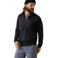 AriatĀ® Men's Rebar Evolution Black 1/2 Zip Pullover 10043620