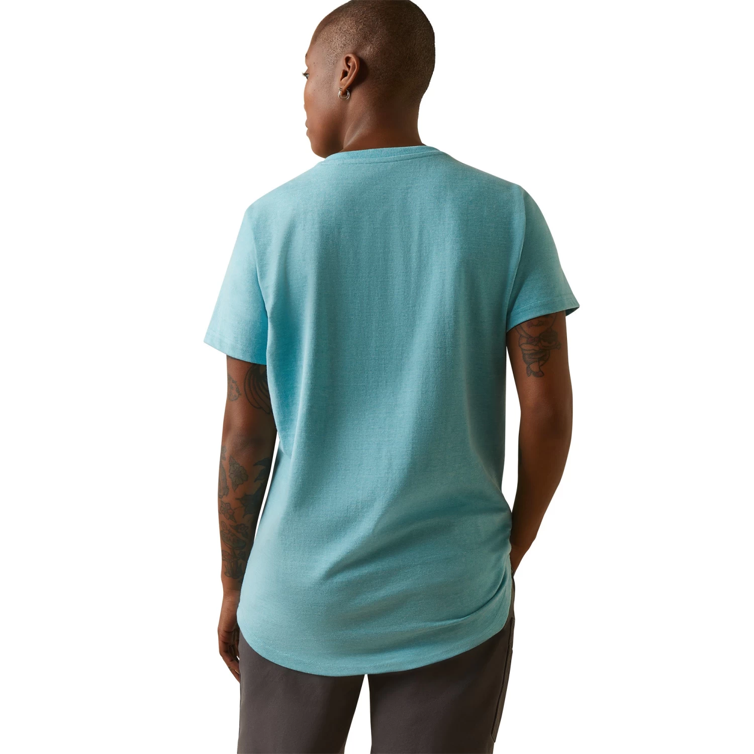 Ariat® Ladies Rebar Cotton Strong™ Heather Blue T-Shirt 10043343 - Image 2