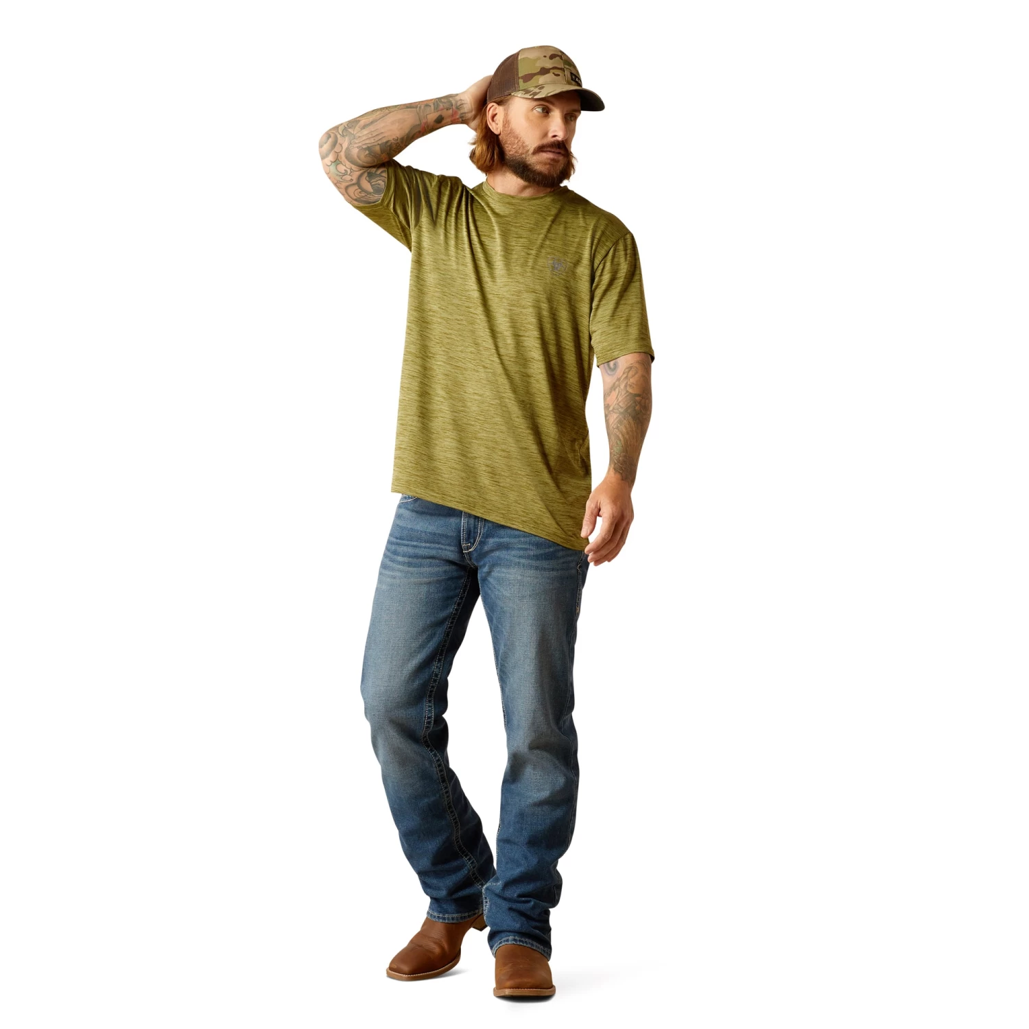 Ariat Men's Charger Basic Cotton Sage T-Shirt 10048827 - Image 3